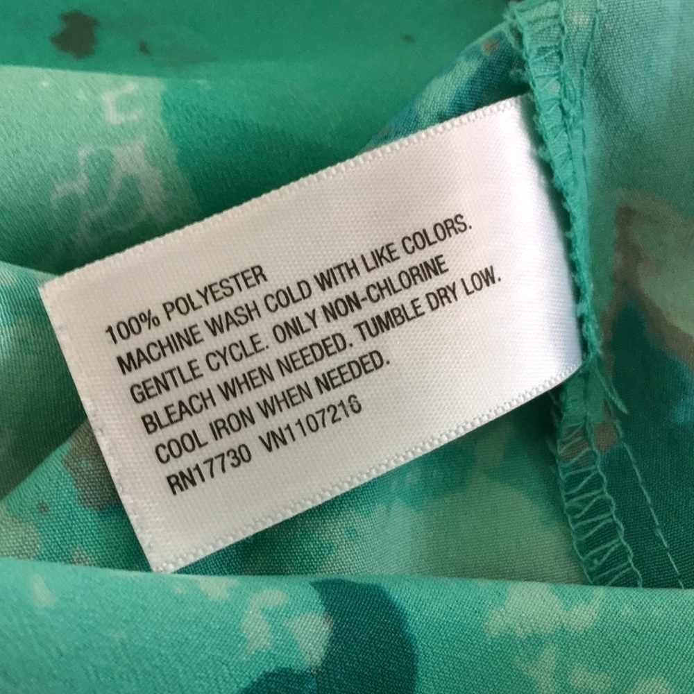Mossimo Tank Top Polyester Green Teal Abstract Pattern - Picture 7 of 7